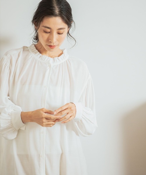 LEPSIM（レプシィム）の「【前後2WAYで着られる】チビスタンドワンピース　262579（ワンピース・レディース・オフホワイト/チャコールグレー/ブラック・FREE）」の6枚目の写真