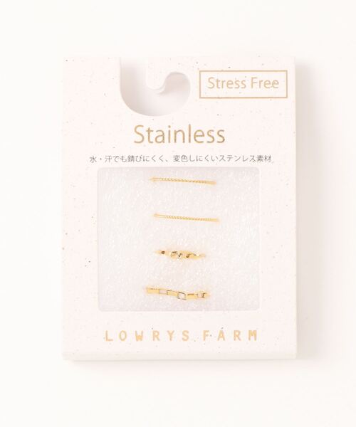 LOWRYS FARM（ローリーズファーム）の「ステンレス＊４ＳＥＴリング　259250（リング・レディース・シルバー/ゴールド/キャメル・FREE）」の2枚目の写真