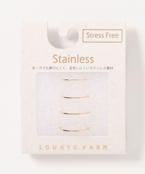 LOWRYS FARM（ローリーズファーム）の「ステンレス＊４ＳＥＴリング　259250（リング・レディース・シルバー/ゴールド/キャメル・FREE）」の4枚目の写真