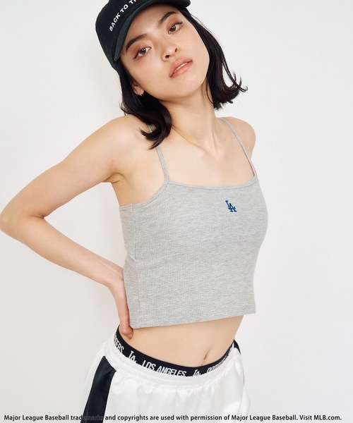 BACK TO THE FIELD（バック トゥー ザ フィールド）の「【MLB】カップ付きワンポイントロゴサーマルキャミソール（キャミソール・レディース・ホワイト/ブラック/グレー/ピンク/グリーン・FREE）」の3枚目の写真