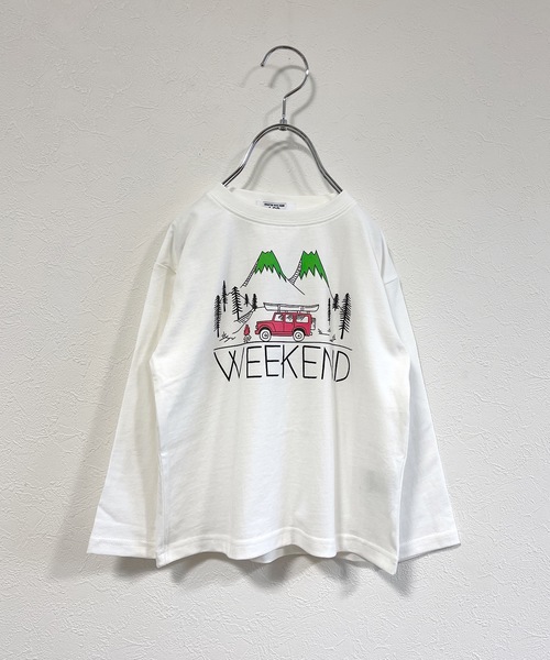 Life Support Products（ライフサポートプロダクツ）の「プリントロンT（L-6924/80～150cm）（Tシャツ/カットソー・キッズ・アイボリー/ブルー/杢グレー/ブラック/ライム/イエロー/オフホワイト/チャコール/レッド/グリーン・80/90/95/100/110/120/130/140/150）」の2枚目の写真