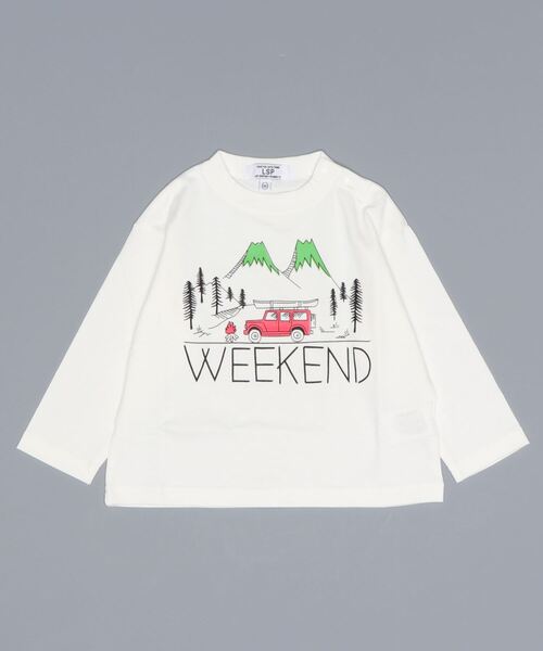 Life Support Products（ライフサポートプロダクツ）の「プリントロンT（L-6924/80～150cm）（Tシャツ/カットソー・キッズ・アイボリー/ブルー/杢グレー/ブラック/ライム/イエロー/オフホワイト/チャコール/レッド/グリーン・80/90/95/100/110/120/130/140/150）」の21枚目の写真