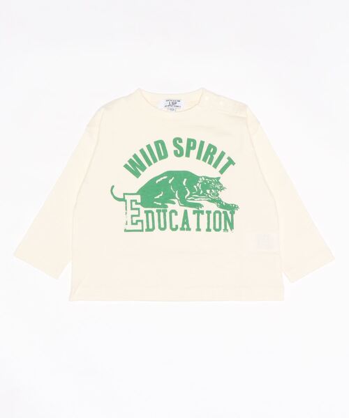 Life Support Products（ライフサポートプロダクツ）の「プリントロンT（L-6924/80～150cm）（Tシャツ/カットソー・キッズ・アイボリー/ブルー/杢グレー/ブラック/ライム/イエロー/オフホワイト/チャコール/レッド/グリーン・80/90/95/100/110/120/130/140/150）」の22枚目の写真