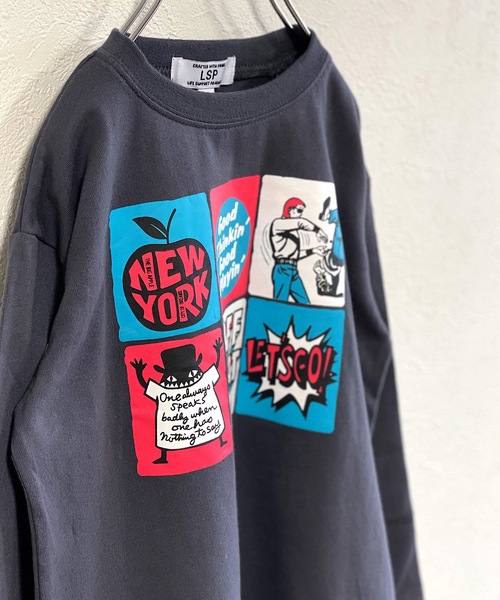 Life Support Products（ライフサポートプロダクツ）の「プリントロンT（L-6924/80～150cm）（Tシャツ/カットソー・キッズ・アイボリー/ブルー/杢グレー/ブラック/ライム/イエロー/オフホワイト/チャコール/レッド/グリーン・80/90/95/100/110/120/130/140/150）」の15枚目の写真