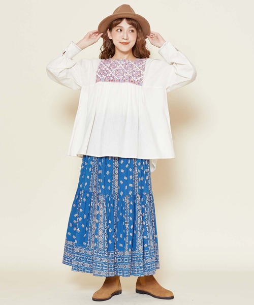 チャイハネ（チャイハネ）の「【チャイハネ】ラライン刺繍トップス（その他トップス・レディース・ネイビー/ホワイト/イエロー・FREE）」の15枚目の写真