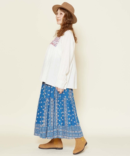 チャイハネ（チャイハネ）の「【チャイハネ】ラライン刺繍トップス（その他トップス・レディース・ネイビー/ホワイト/イエロー・FREE）」の8枚目の写真