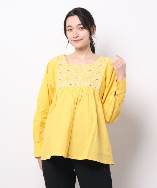 チャイハネ（チャイハネ）の「【チャイハネ】ラライン刺繍トップス（その他トップス・レディース・ネイビー/ホワイト/イエロー・FREE）」の18枚目の写真