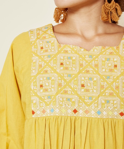 チャイハネ（チャイハネ）の「【チャイハネ】ラライン刺繍トップス（その他トップス・レディース・ネイビー/ホワイト/イエロー・FREE）」の16枚目の写真