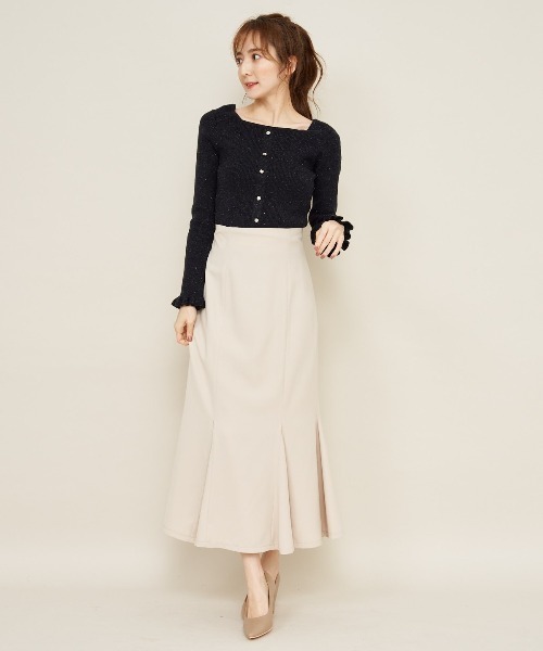 WILLSELECTION（ウィルセレクション）の「バックレースアップマーメイドスカート（スカート・レディース・ブラック/ベージュ/ピンク/ミント・SMALL/MEDIUM）」の3枚目の写真