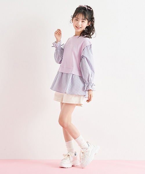 Mezzo piano-juniorデザインスキニーロングパンツ メゾ ピアノ ジュニア(mezzo piano junior)のロングパンツ(7～10