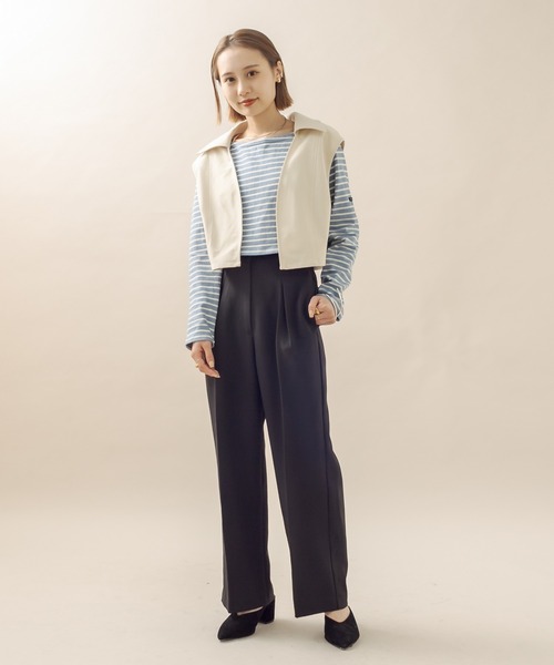 mline（エムライン）の「[mline] ベストカーディガンSET（ニット/セーター・レディース・ブラック/ベージュ/アイボリー・FREE）」の6枚目の写真