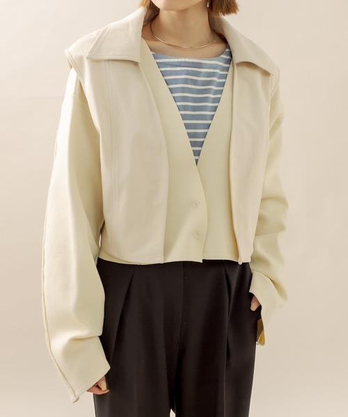 mline（エムライン）の「[mline] ベストカーディガンSET（ニット/セーター・レディース・ブラック/ベージュ/アイボリー・FREE）」の13枚目の写真