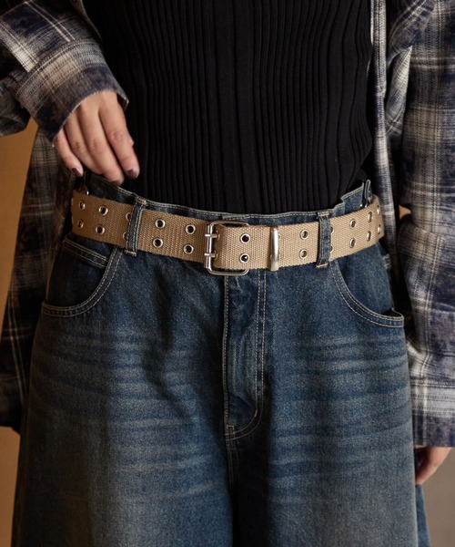 PBLIM(ページボーイリム)の「【PBLIM】アイレットベルト(ベルト・レディース・ブラック/グリーン/アイボリー/ブラック系その他/ベージュ/ブラウン/カーキ/ブラック系その他3/ブラック系その他2・FREE)」の1枚目の写真