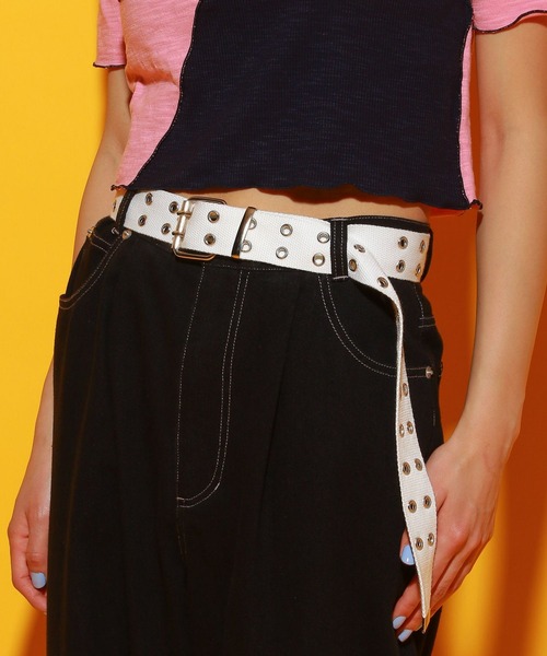 PBLIM(ページボーイリム)の「【PBLIM】アイレットベルト(ベルト・レディース・ブラック/グリーン/アイボリー/ブラック系その他/ベージュ/ブラウン/カーキ/ブラック系その他3/ブラック系その他2・FREE)」の2枚目の写真