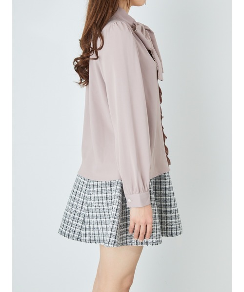 Ank Rouge（アンクルージュ）の「レースフリルリボンタイブラウス（シャツ/ブラウス・レディース・オフホワイト/ブラック/ピンク・M）」の8枚目の写真