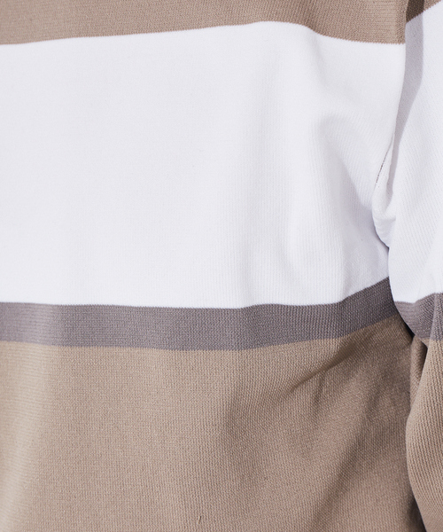 ABAHOUSE GRAY(アバハウスグレイ)の「【ウォッシャブル】パネルボーダー ニット(ニット/セーター・メンズ・ホワイト/ベージュ/ネイビー・46/48)」の16枚目の写真