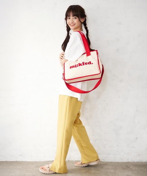 MILKFED.（ミルクフェド）の「CENTER SLIT PANTS（その他パンツ・レディース・ブラック/イエロー/ライトグリーン/ライトピンク・S/M）」の13枚目の写真