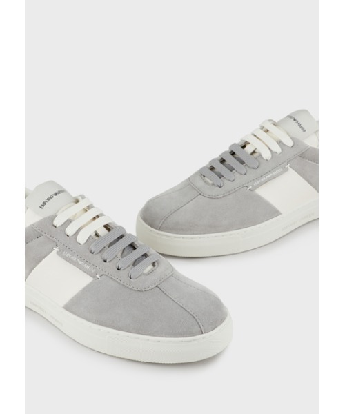 EMPORIO ARMANI(エンポリオアルマーニ)の「【エンポリオ アルマーニ】スウェード フラットソールスニーカー(スニーカー・メンズ・ホワイト系その他・9/8/7/6)」の4枚目の写真
