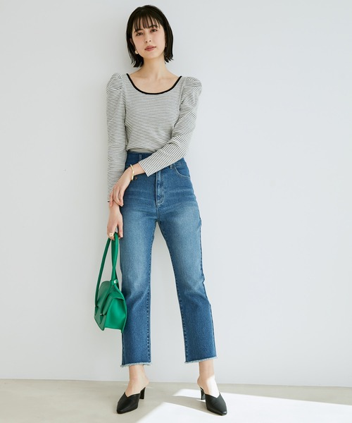 VIS（ビス）の「バックレースアップデニムストレートパンツ（デニムパンツ・レディース・ブルー系その他4/ネイビー・M/S/L）」の9枚目の写真