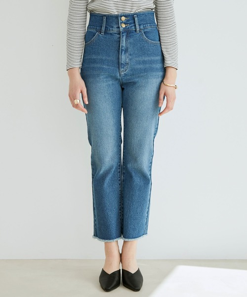 VIS（ビス）の「バックレースアップデニムストレートパンツ（デニムパンツ・レディース・ブルー系その他4/ネイビー・M/S/L）」の11枚目の写真