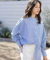 INGNI | バンドカラーストライプBIG／シャツ(シャツ/ブラウス)