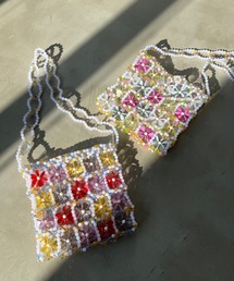 【CASSELINI】フラワービーズポシェット