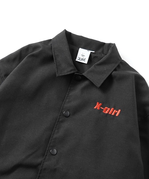 X-girl(エックスガール)の「LOGO COACH JACKET(ナイロンジャケット・レディース・ブラック/ゴールド・M/S)」の16枚目の写真