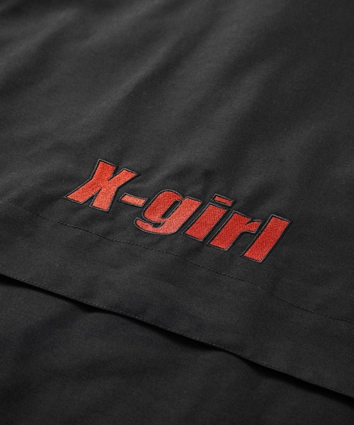 X-girl(エックスガール)の「LOGO COACH JACKET(ナイロンジャケット・レディース・ブラック/ゴールド・M/S)」の4枚目の写真