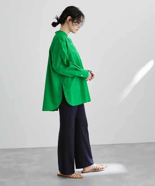 ADAM ET ROPE'(アダムエロペ)の「<追加>【アウトレット店舗・WEB限定】TCブロードバンドカラーシャツ(シャツ/ブラウス・レディース・ホワイト/ブルー/グリーン/ネイビー・FREE)」の7枚目の写真