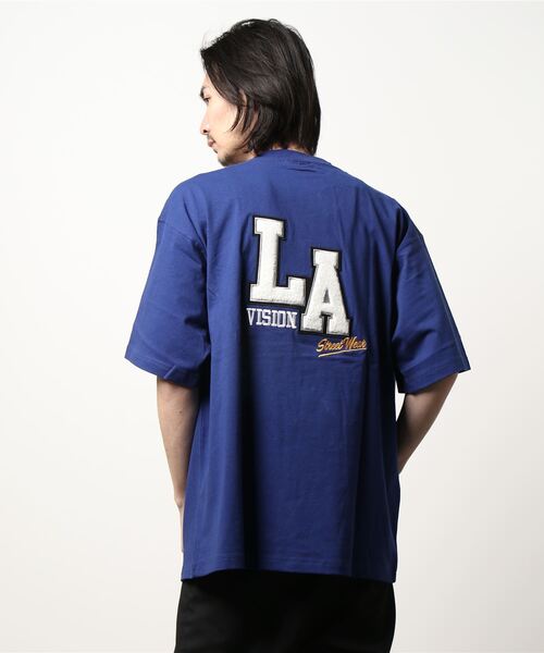 VISION STREET WEAR(ヴィジョンストリートウェア)の「【VISION STREET WEAR】ビッグシルエット 刺繍半袖Tシャツ / リブラインクルーネックTシャツ(Tシャツ/カットソー・メンズ・ブルー系1/ワイン/グリーン系1/ホワイト系2/グレー系1/グレー系2/グリーン系2/ネイビー/ホワイト系1・LARGE/X-LARGE/MEDIUM)」の19枚目の写真