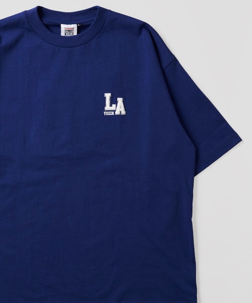 VISION STREET WEAR(ヴィジョンストリートウェア)の「【VISION STREET WEAR】ビッグシルエット 刺繍半袖Tシャツ / リブラインクルーネックTシャツ(Tシャツ/カットソー・メンズ・ブルー系1/ワイン/グリーン系1/ホワイト系2/グレー系1/グレー系2/グリーン系2/ネイビー/ホワイト系1・LARGE/X-LARGE/MEDIUM)」の8枚目の写真