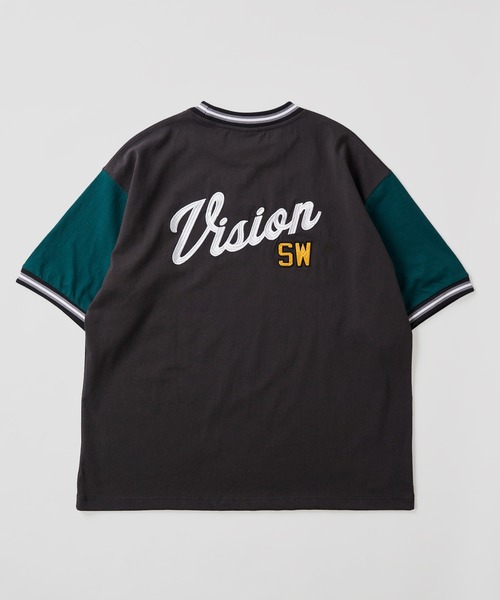 VISION STREET WEAR(ヴィジョンストリートウェア)の「【VISION STREET WEAR】ビッグシルエット 刺繍半袖Tシャツ / リブラインクルーネックTシャツ(Tシャツ/カットソー・メンズ・ブルー系1/ワイン/グリーン系1/ホワイト系2/グレー系1/グレー系2/グリーン系2/ネイビー/ホワイト系1・LARGE/X-LARGE/MEDIUM)」の21枚目の写真