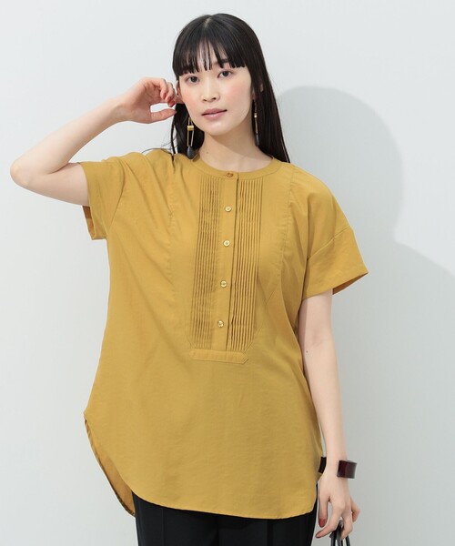 BEAMS HEART(ビームスハート)の「ピンタック クルーネック シャツ(シャツ/ブラウス・レディース・オフホワイト/ブラック/ブルー系その他/マスタード/イエロー系その他4/サックスブルー・ONE SIZE)」の5枚目の写真