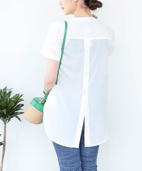 BEAMS HEART(ビームスハート)の「ピンタック クルーネック シャツ(シャツ/ブラウス・レディース・オフホワイト/ブラック/ブルー系その他/マスタード/イエロー系その他4/サックスブルー・ONE SIZE)」の14枚目の写真