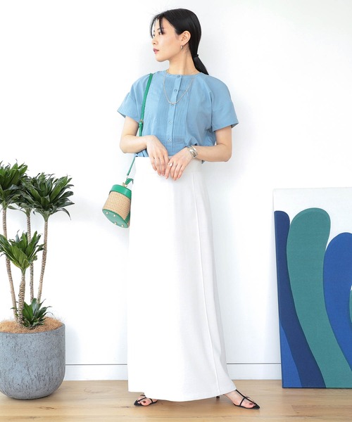 BEAMS HEART(ビームスハート)の「ピンタック クルーネック シャツ(シャツ/ブラウス・レディース・オフホワイト/ブラック/ブルー系その他/マスタード/イエロー系その他4/サックスブルー・ONE SIZE)」の15枚目の写真