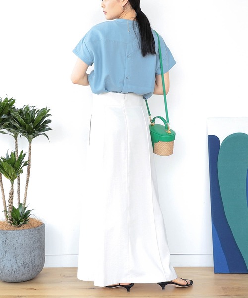 BEAMS HEART(ビームスハート)の「ピンタック クルーネック シャツ(シャツ/ブラウス・レディース・オフホワイト/ブラック/ブルー系その他/マスタード/イエロー系その他4/サックスブルー・ONE SIZE)」の16枚目の写真