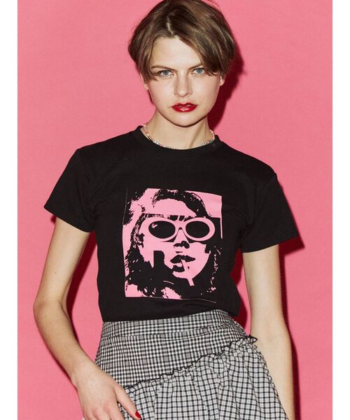 jouetie（ジュエティ）の「グランジプリントフィット Tシャツ（Tシャツ/カットソー・レディース・ブラック/ブルー/アイボリー・MEDIUM）」の9枚目の写真