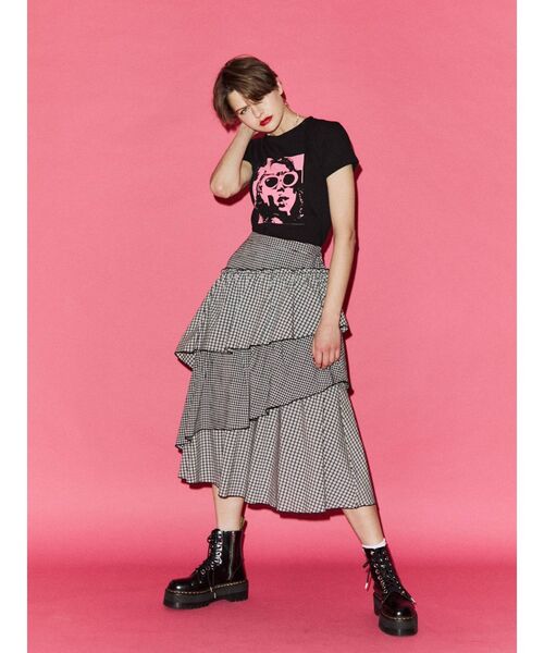 jouetie（ジュエティ）の「グランジプリントフィット Tシャツ（Tシャツ/カットソー・レディース・ブラック/ブルー/アイボリー・MEDIUM）」の12枚目の写真