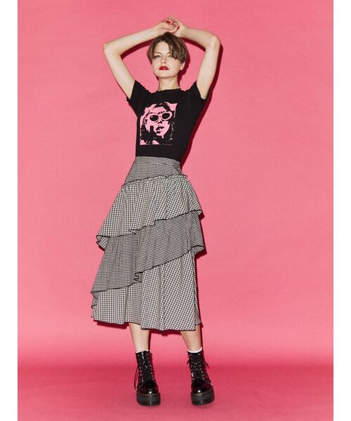 jouetie（ジュエティ）の「グランジプリントフィット Tシャツ（Tシャツ/カットソー・レディース・ブラック/ブルー/アイボリー・MEDIUM）」の13枚目の写真