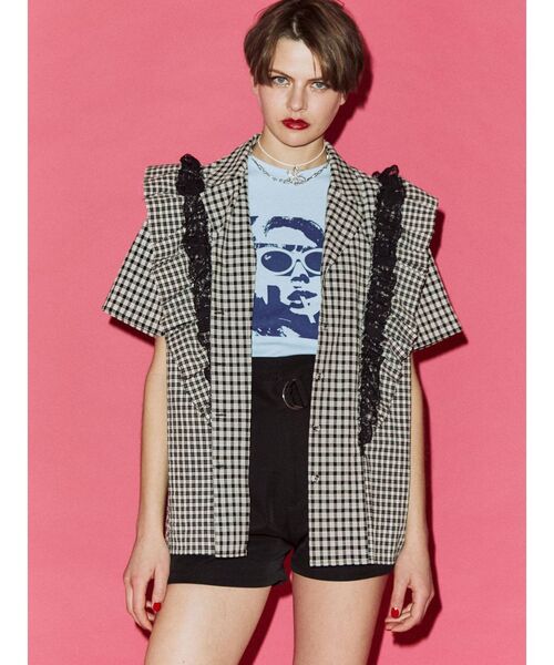 jouetie（ジュエティ）の「グランジプリントフィット Tシャツ（Tシャツ/カットソー・レディース・ブラック/ブルー/アイボリー・MEDIUM）」の17枚目の写真