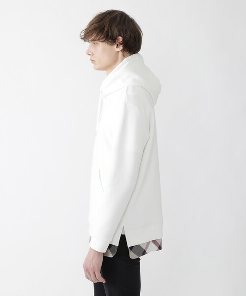 ブラックレーベル クレストブリッジ パーカー フーディー チェック柄 白 M BLACK LABEL CRESTBRIDGE（ブラックレーベル・クレストブリッジ）の