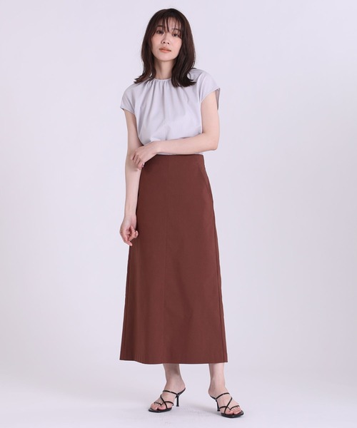 INED(イネド)の「ストライプギャザーカットソー(Tシャツ/カットソー・レディース・ベージュ/グレー/サックスブルー・9号)」の10枚目の写真
