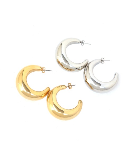 MIELI INVARIANT（ミエリインヴァリアント）の「Round Wide Form Pierce（ピアス（両耳用）・レディース・シルバー/ゴールド・FREE）」の3枚目の写真