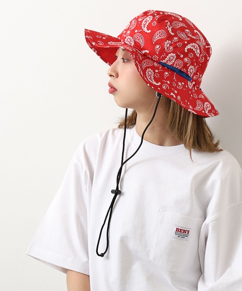 ZIP FIVE(ジップファイブ)の「【loot box】 転写プリント撥水アウトドアフェスハット/サファリハット(ハット・レディース・マスタード/ホワイト系/ホワイト系1/ブラック系/ブラック系1/ブラック系2/グレー系/ベージュ系/ネイビー系/ネイビー系2/ネイビー系3/イエロー系/イエロー系1/ピンク系/レッド系/ワイン系/オレンジ系/オレンジ系1/ネイビー系1・FREE)」の16枚目の写真