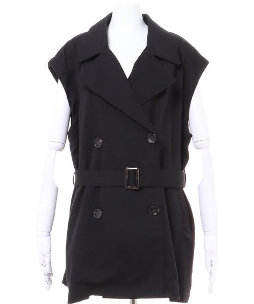 MLI'A（エムリア）の「ノースリミドルトレンチジレ（トレンチコート・レディース・ベージュ/ブラック/アイボリー・M）」の4枚目の写真