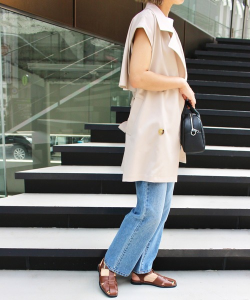 MLI'A（エムリア）の「ノースリミドルトレンチジレ（トレンチコート・レディース・ベージュ/ブラック/アイボリー・M）」の14枚目の写真