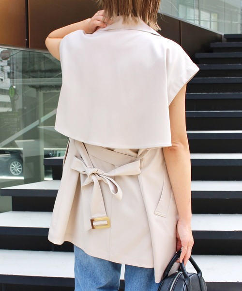 MLI'A（エムリア）の「ノースリミドルトレンチジレ（トレンチコート・レディース・ベージュ/ブラック/アイボリー・M）」の15枚目の写真