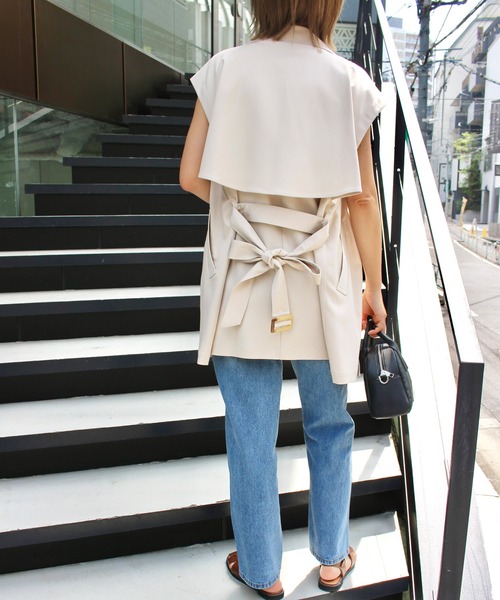 MLI'A（エムリア）の「ノースリミドルトレンチジレ（トレンチコート・レディース・ベージュ/ブラック/アイボリー・M）」の16枚目の写真