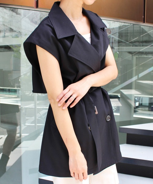 MLI'A（エムリア）の「ノースリミドルトレンチジレ（トレンチコート・レディース・ベージュ/ブラック/アイボリー・M）」の19枚目の写真