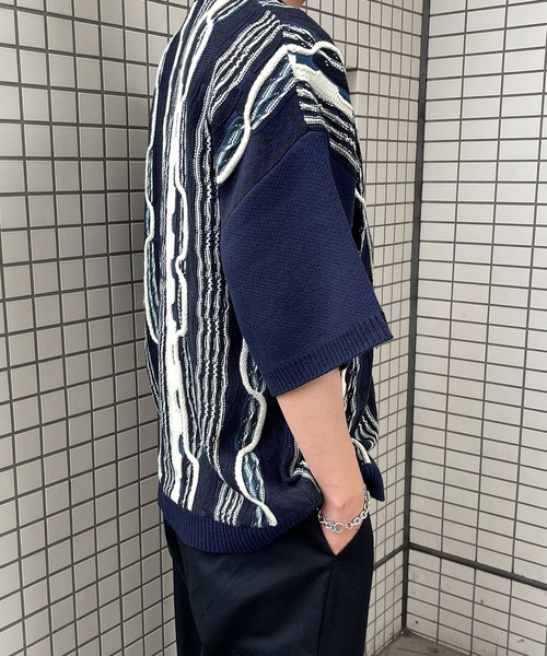 kutir(クティール)の「クラシックデザイン3D半袖ニット(ポロシャツ・メンズ・ブラック系/ベージュ系/グリーン系/ネイビー系・MEDIUM/LARGE)」の15枚目の写真